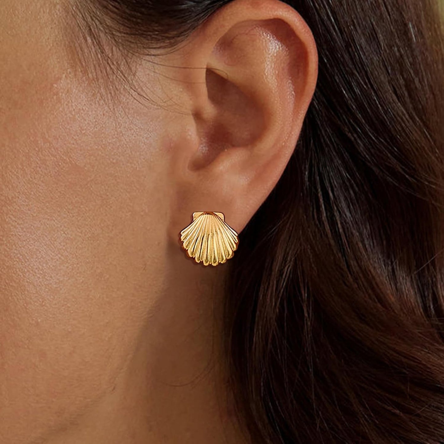 Gold Starfish Shell Earrings for Women with Pearl Beach Seashell Earrings Dangle Summer Vacation Earring for Women Beach Jewelry
