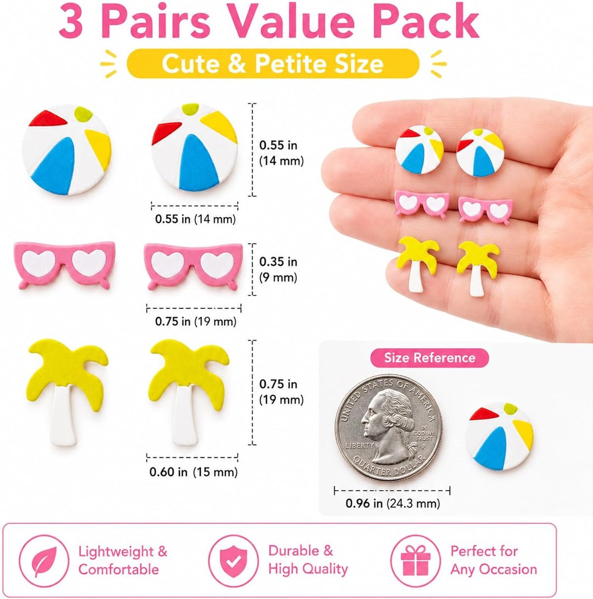 Trendy Fun Summer Earrings for Women Acrylic Floral Beach Earrings Set Cute Vacation Tropical Hawaiian Earrings Beachy Flower Earrings for Women Dangling