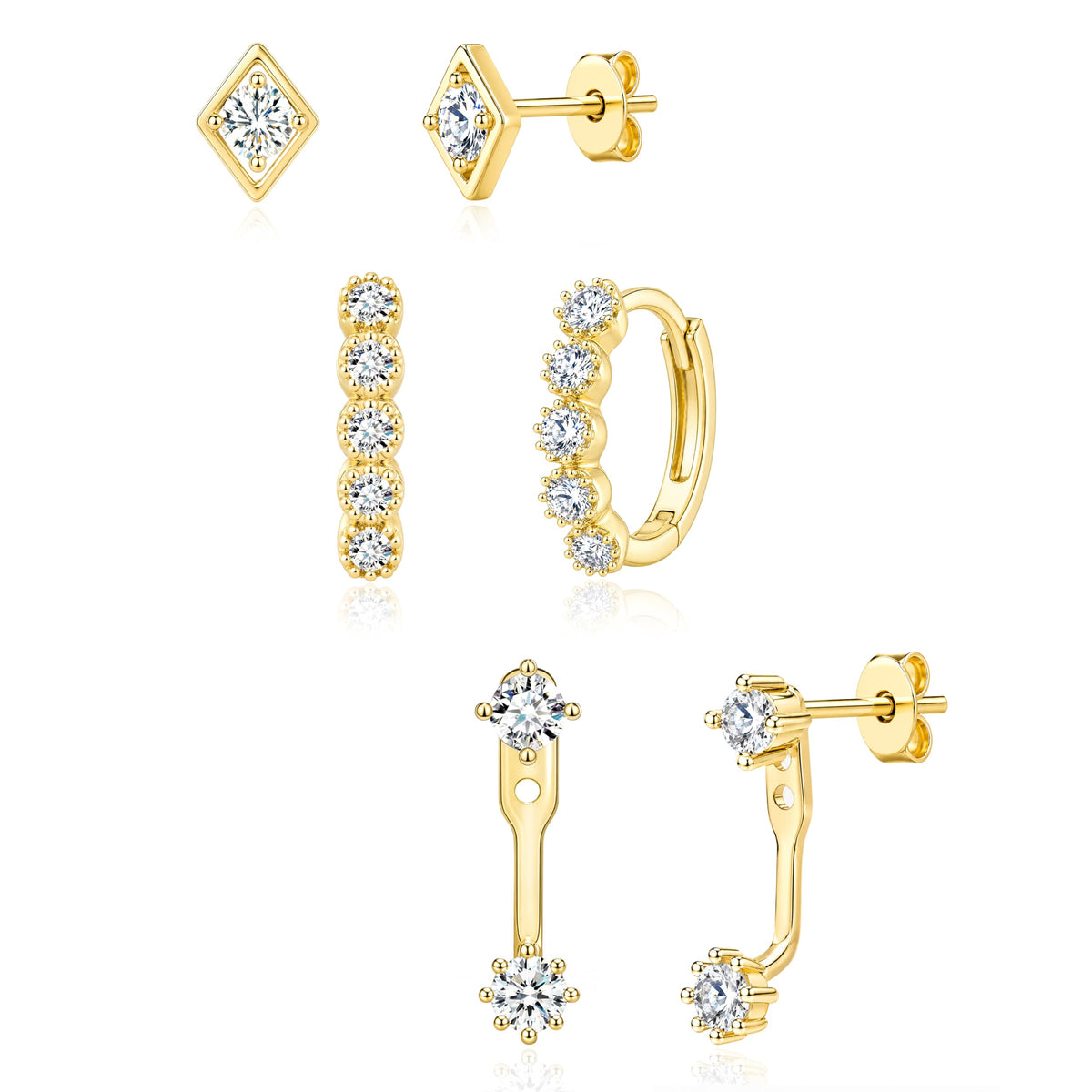 14K Gold Planted Seashell Starfish Stud dangle Earrings for Women, Summer Beach Hoop Earrings for Multiple Piercing Cartilage, Dainty Trendy Dangling Earring 3 Pairs Set Vacation Ocean Outfits Accessories Jewelry