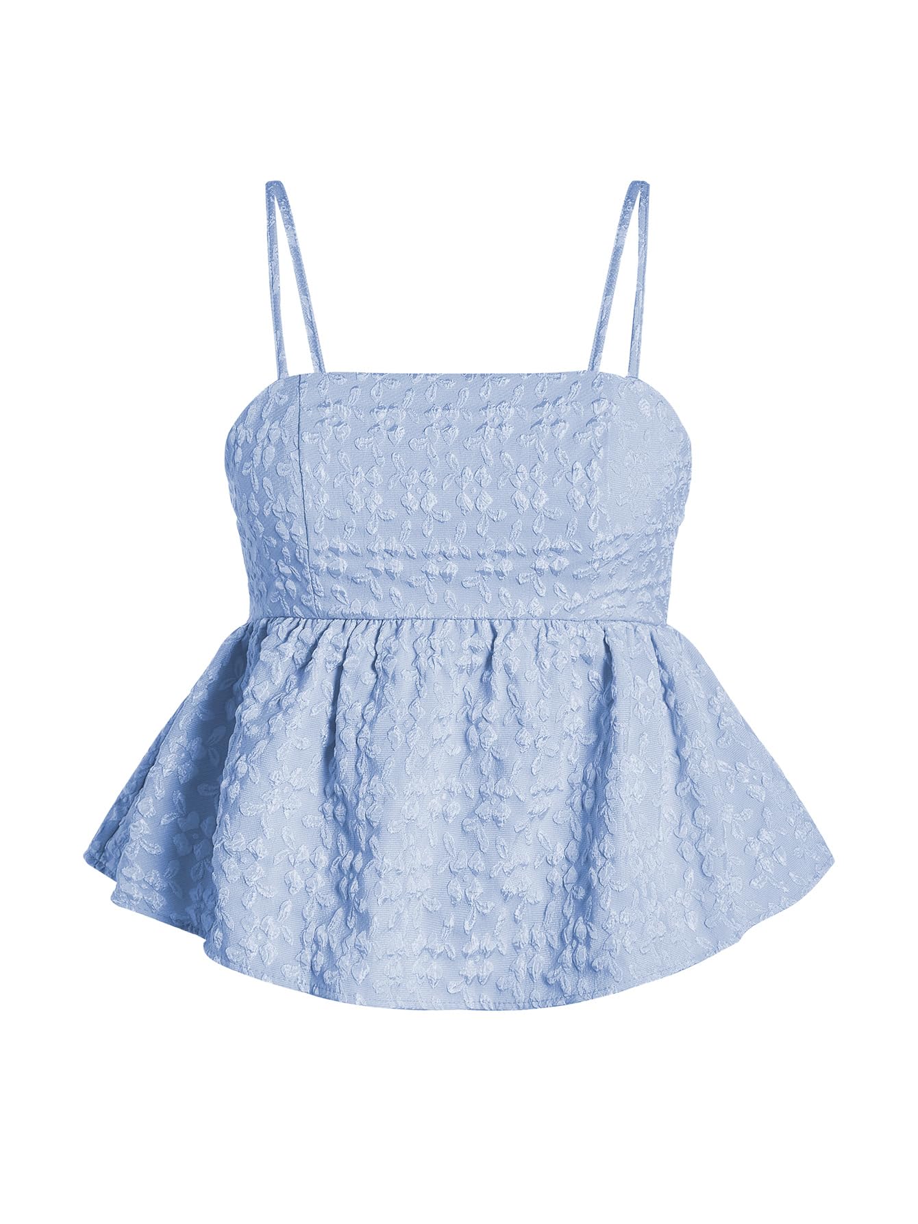 SOLY HUX Summer Babydoll Top for Women Y2k Peplum Cami Crop Tank Tops | Cute, Going Out Outfits, Flowy, Ruffle, Spaghetti Strap