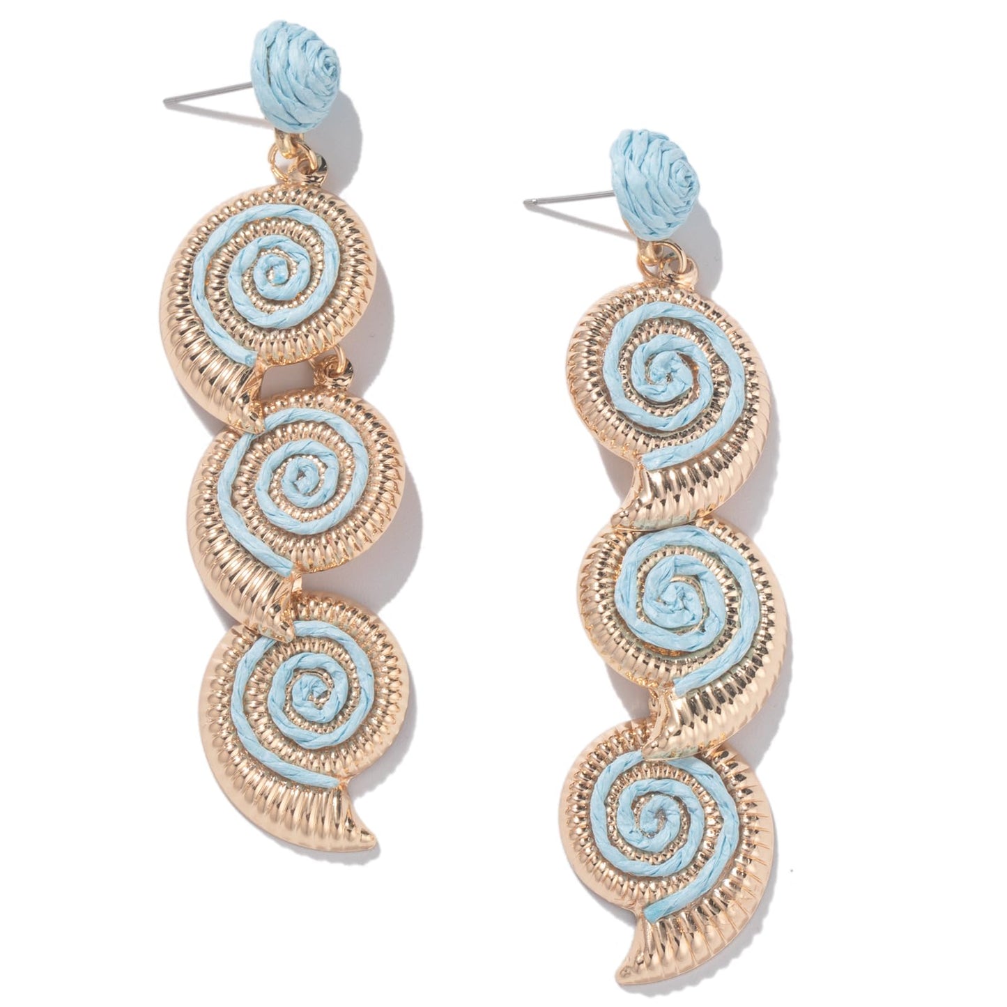 Raffia Starfish Seashell Dangle Drop Earrings Boho Summer Beach Jewelry | Fun Colorful Chunky Statement Long Big Shell Accessories Beachy Tropical Vacation Outfits for Women Trendy