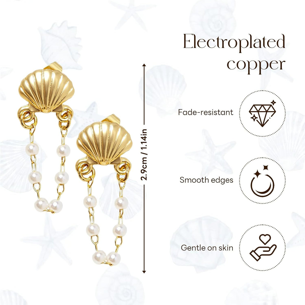 Bohemian Ocean Themed Dangle Earrings for Women Summer Beach Vacation Women's Pendant Earrings Suitable for Seaside Travel Summer Dates Daily Commuting, And Best Friend Outings Jewelry Gifts