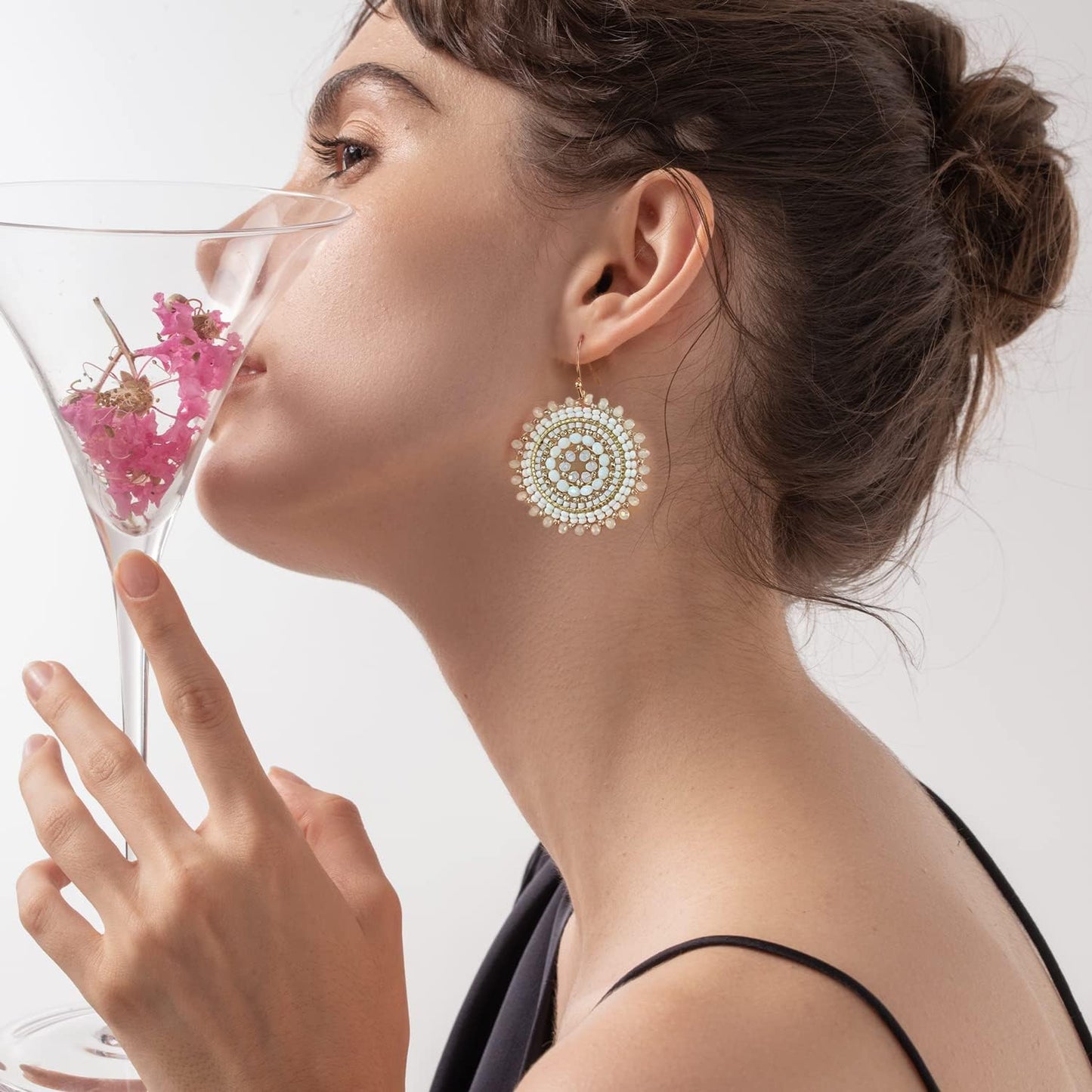 Colorful Summer Beaded Earrings For Women Crystals Glass Bead Dangle Drop Bohemia Earrings Statement Earrings For Women