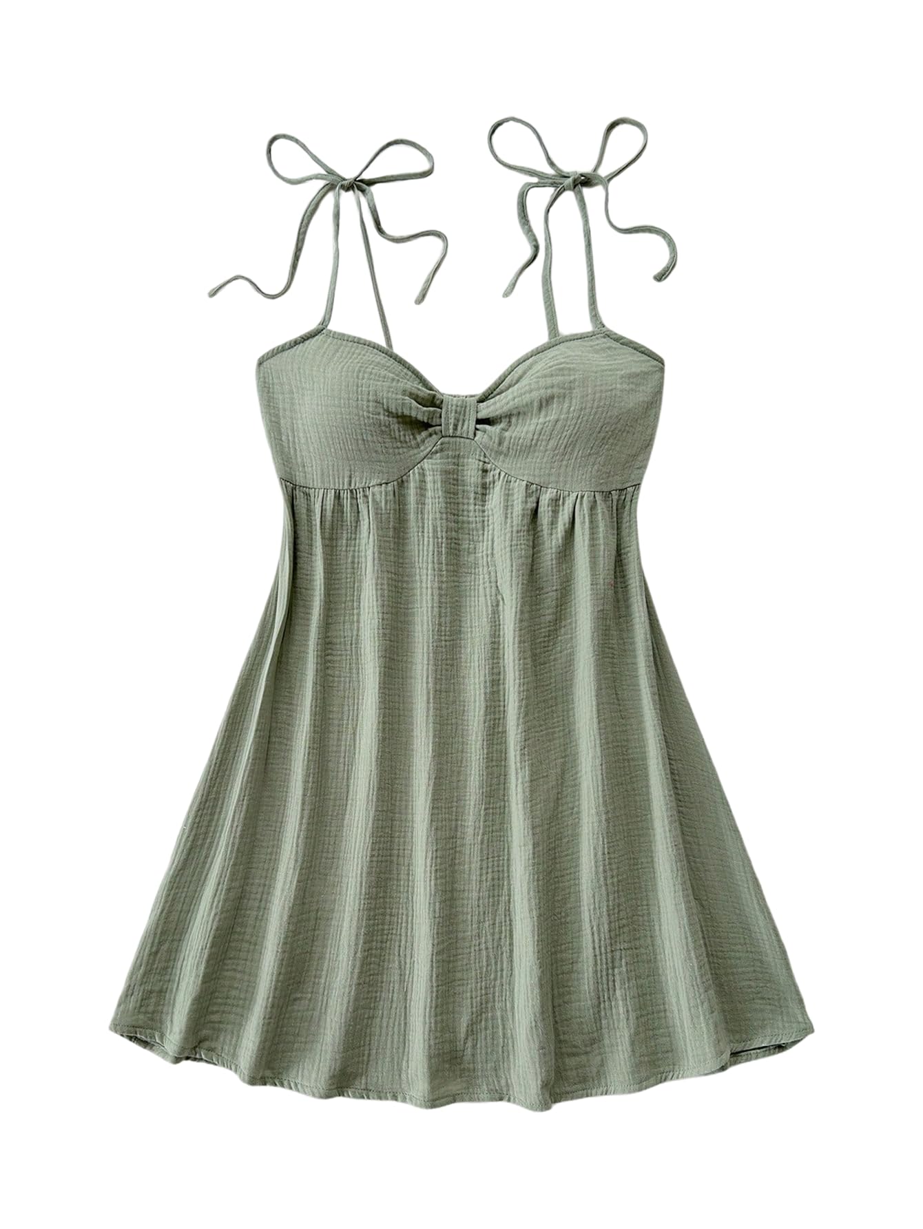 SOLY HUX Women's Summer Mini Sun Dress Cami Tie Shoulder Babydoll Dresses | A Line, Y2k, Cute, Casual, Babydoll Dresses
