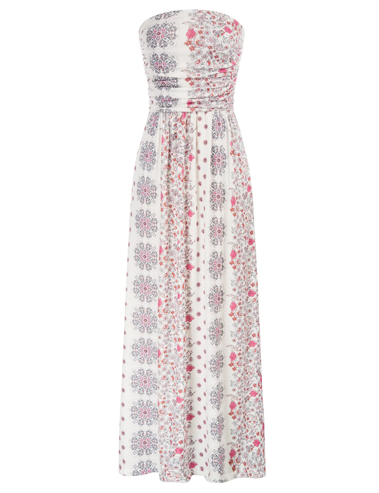 GRACE KARIN Women Strapless Dress Casual Loose Ruched Long Maxi Dress with Pockets