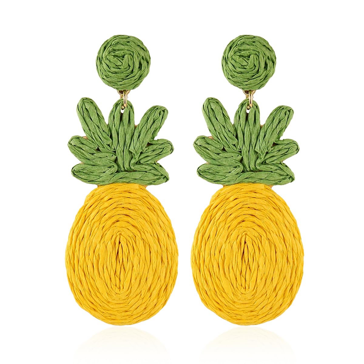 Handmade Raffia Hoop Earrings Statement Tropical Bohemian Straw Dangle Earrings Natural Rattan Vacation Style Round Earrings for Women Summer Beach Party Essential Jewelry