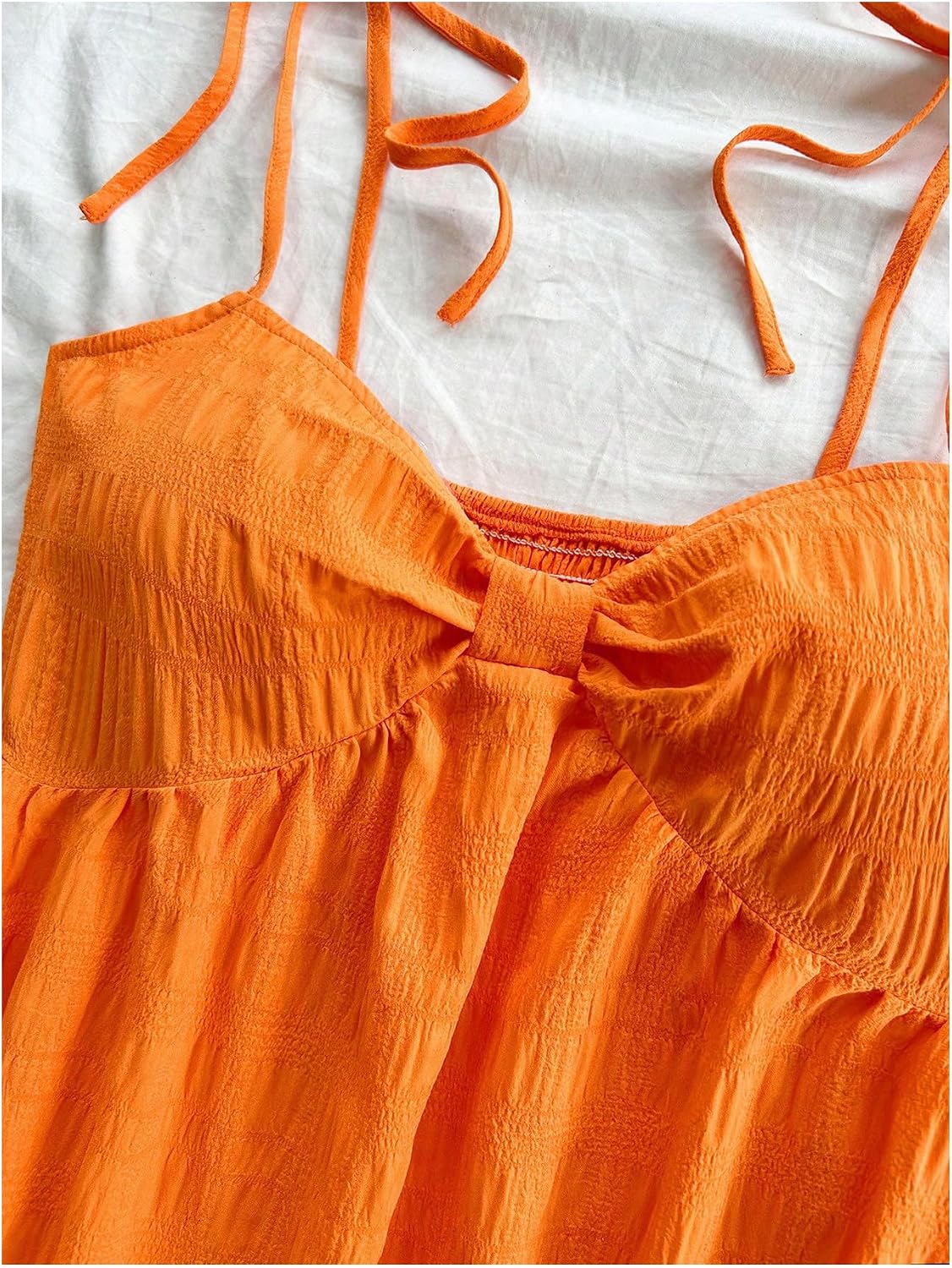 SOLY HUX Women's Summer Mini Sun Dress Cami Tie Shoulder Babydoll Dresses | A Line, Y2k, Cute, Casual, Babydoll Dresses