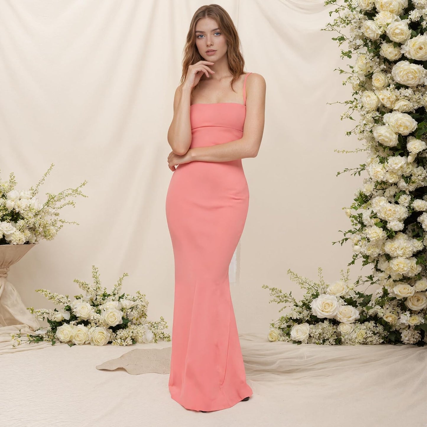 VANCOL Women's Cutout Backless Maxi Dress Sexy Sleeveless Tight Slip Spaghetti Strap Long Dresses