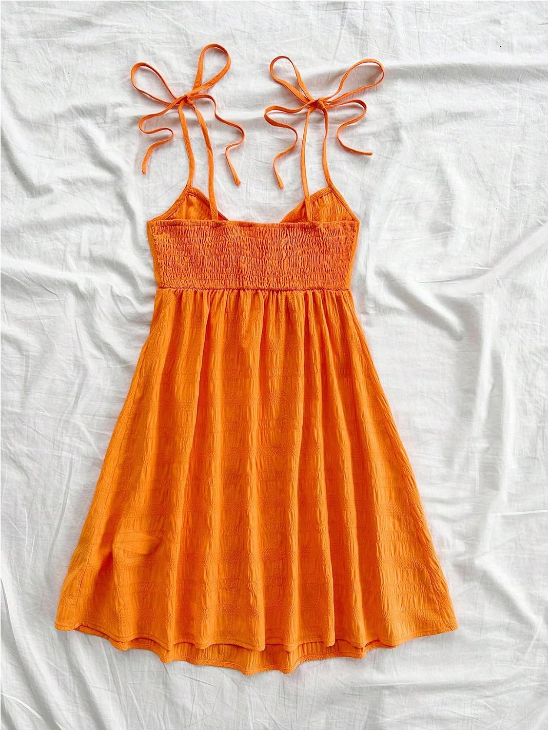 SOLY HUX Women's Summer Mini Sun Dress Cami Tie Shoulder Babydoll Dresses | A Line, Y2k, Cute, Casual, Babydoll Dresses