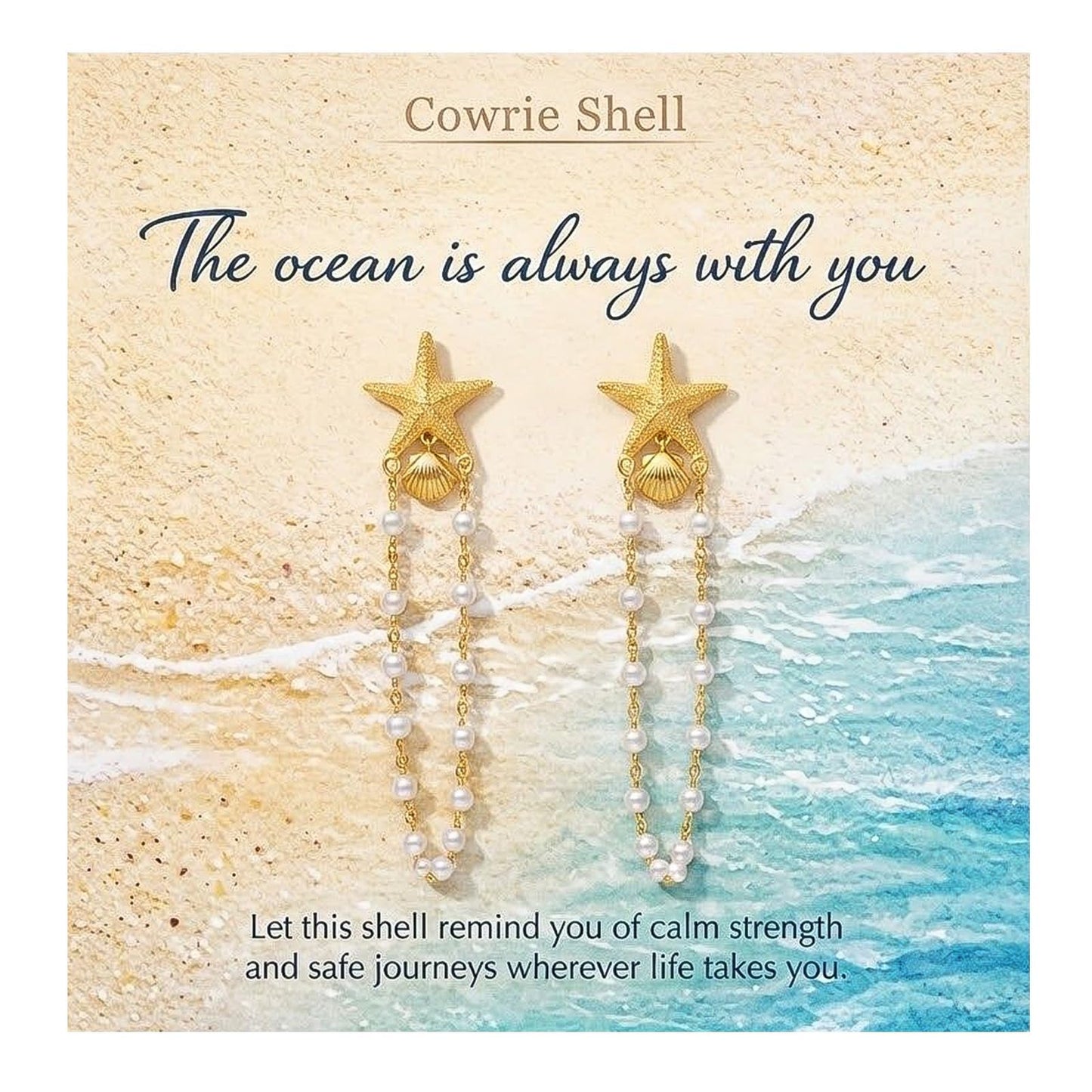 Starfish Earrings for Women Vacation Earrings Gold Pearl Sea Shell Dangle Beach Summer Ocean Jewelry Gifts Coastal Style