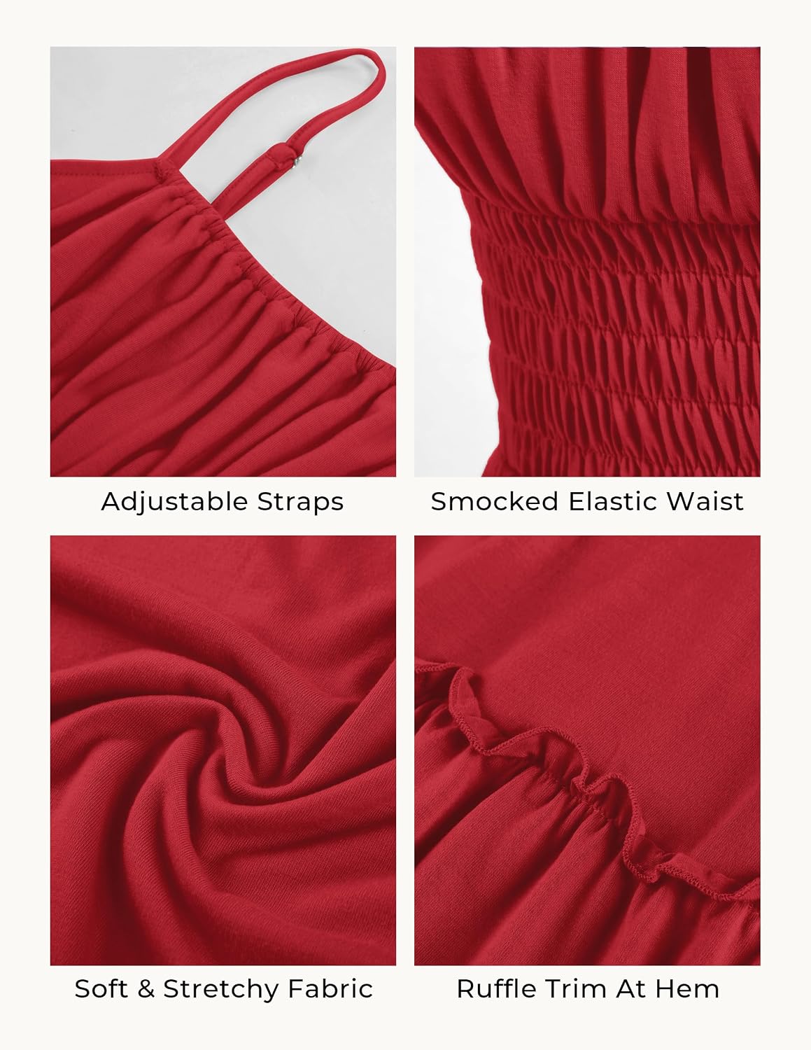 GRACE KARIN Women's Summer Maxi Dresses 2026 Beach Vacation Dress | Casual, Smocked Waist, Spaghetti Strap, Sleeveless, Boho Sundress With Pockets, Trendy Fashion Outfits