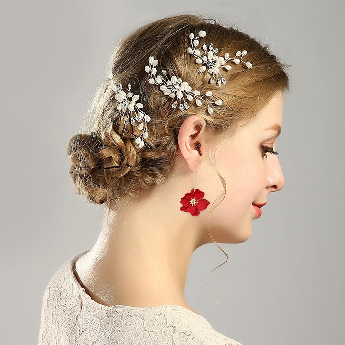 Bohemian Daisy Flower Matte Floral Long Petal Drop Dangle Earrings Layered Tiered for Women Chic Boho Wedding Jewelry
