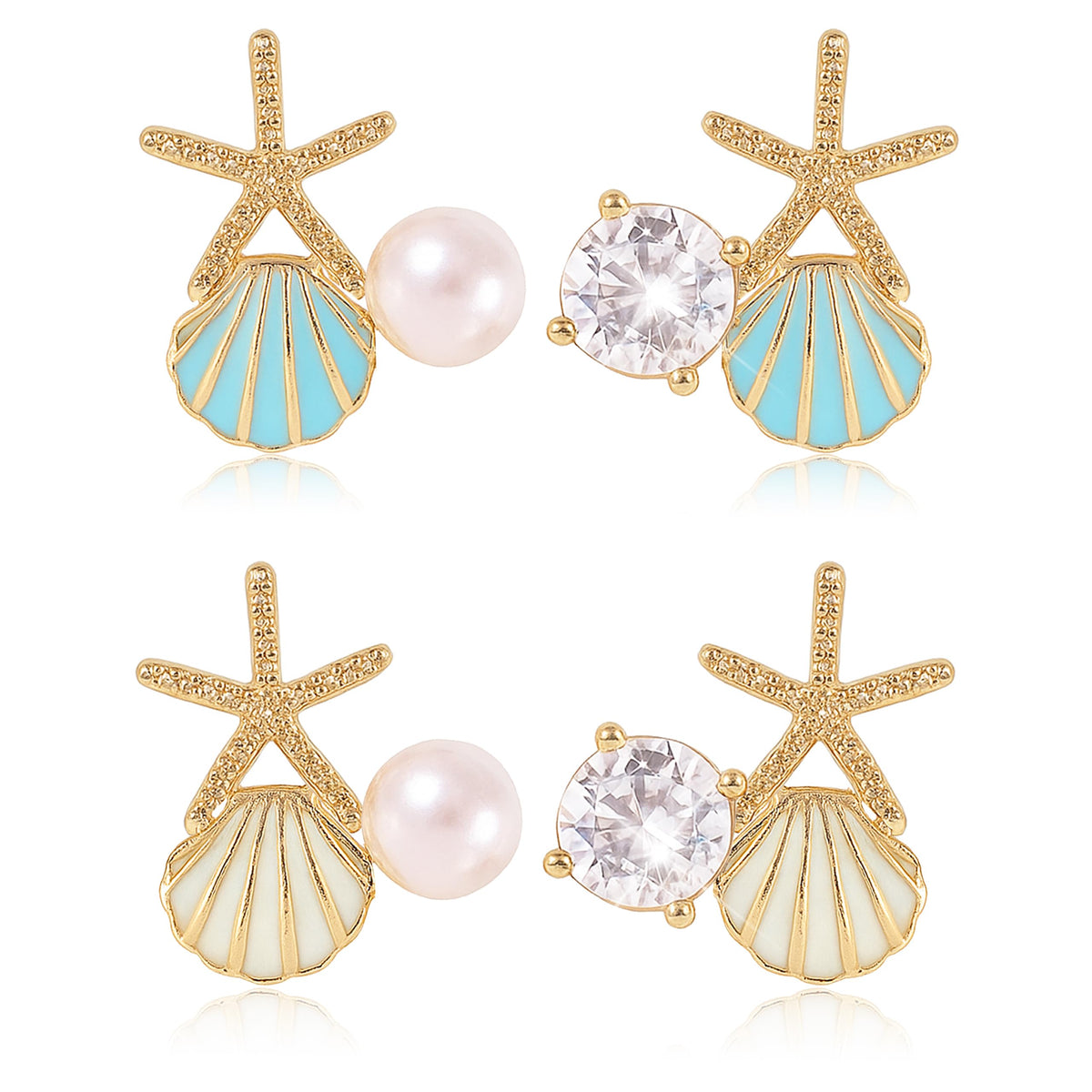 Starfish Earrings Gold Shell Dangle Earrings Women Beach Fashion Summer Beach Vacation Essentials Outfits for Women Beachy Ocean Jewelry Gifts