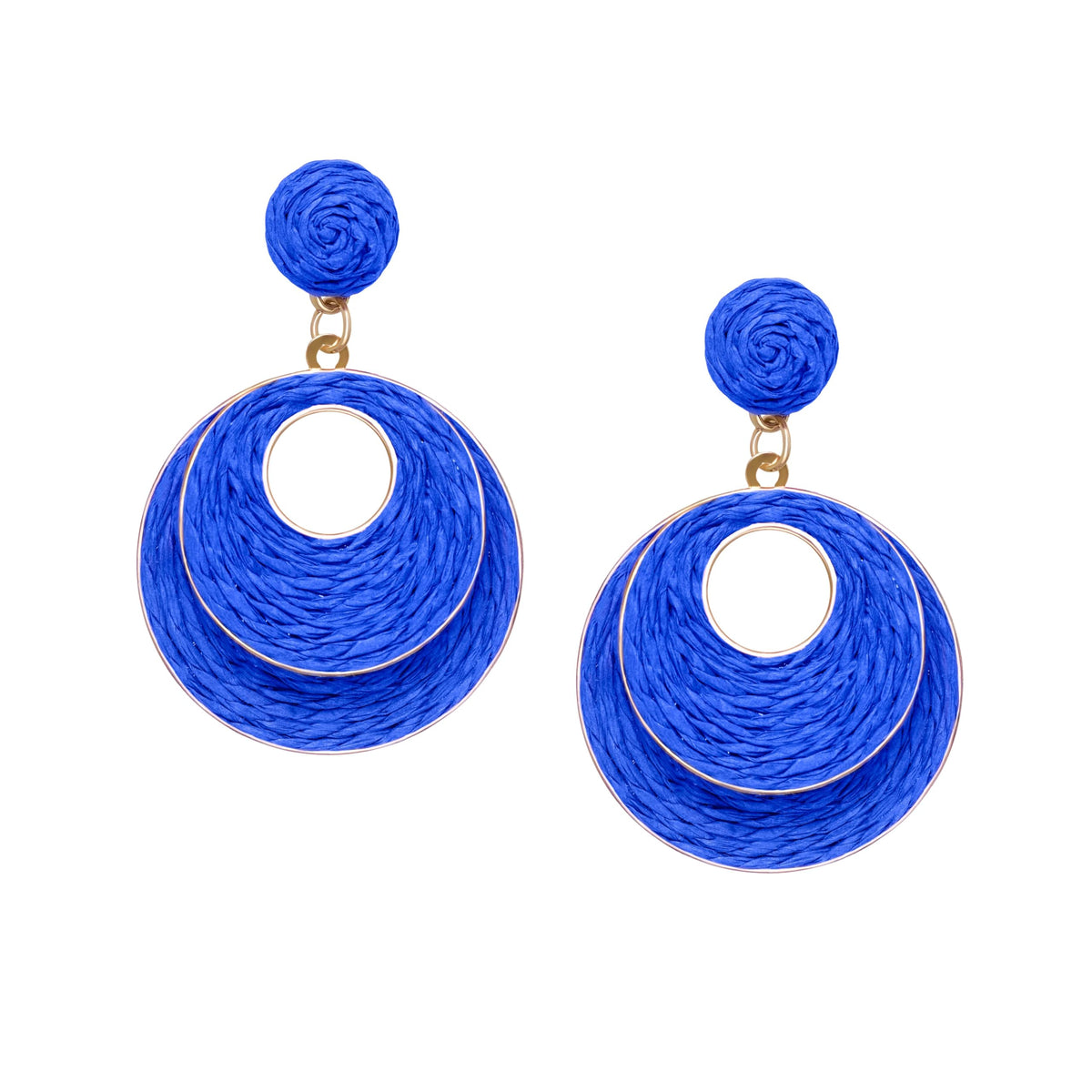 Raffia Hoop Earrings for Women - Boho Straw Wiker Dangle Drop Earrings for Summer Beach, Bohemian Trendy Rattan Jewelry
