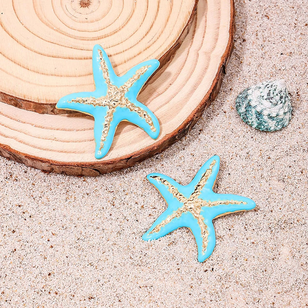Gold Starfish Earrings for Women Pearl Accent Dangle Drop Earrings Statement Beach Jewelry Coastal Ocean Inspired Earrings for Summer Vacation Tropical Party Cruise and Resort Outfits