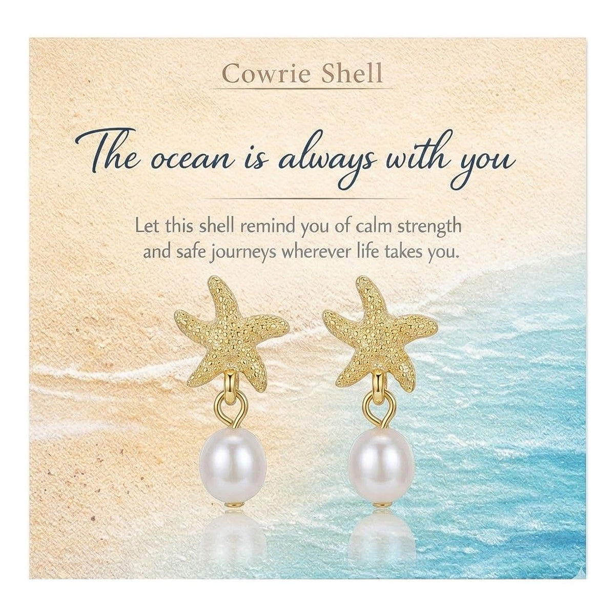 Starfish Earrings for Women Vacation Earrings Gold Pearl Sea Shell Dangle Beach Summer Ocean Jewelry Gifts Coastal Style