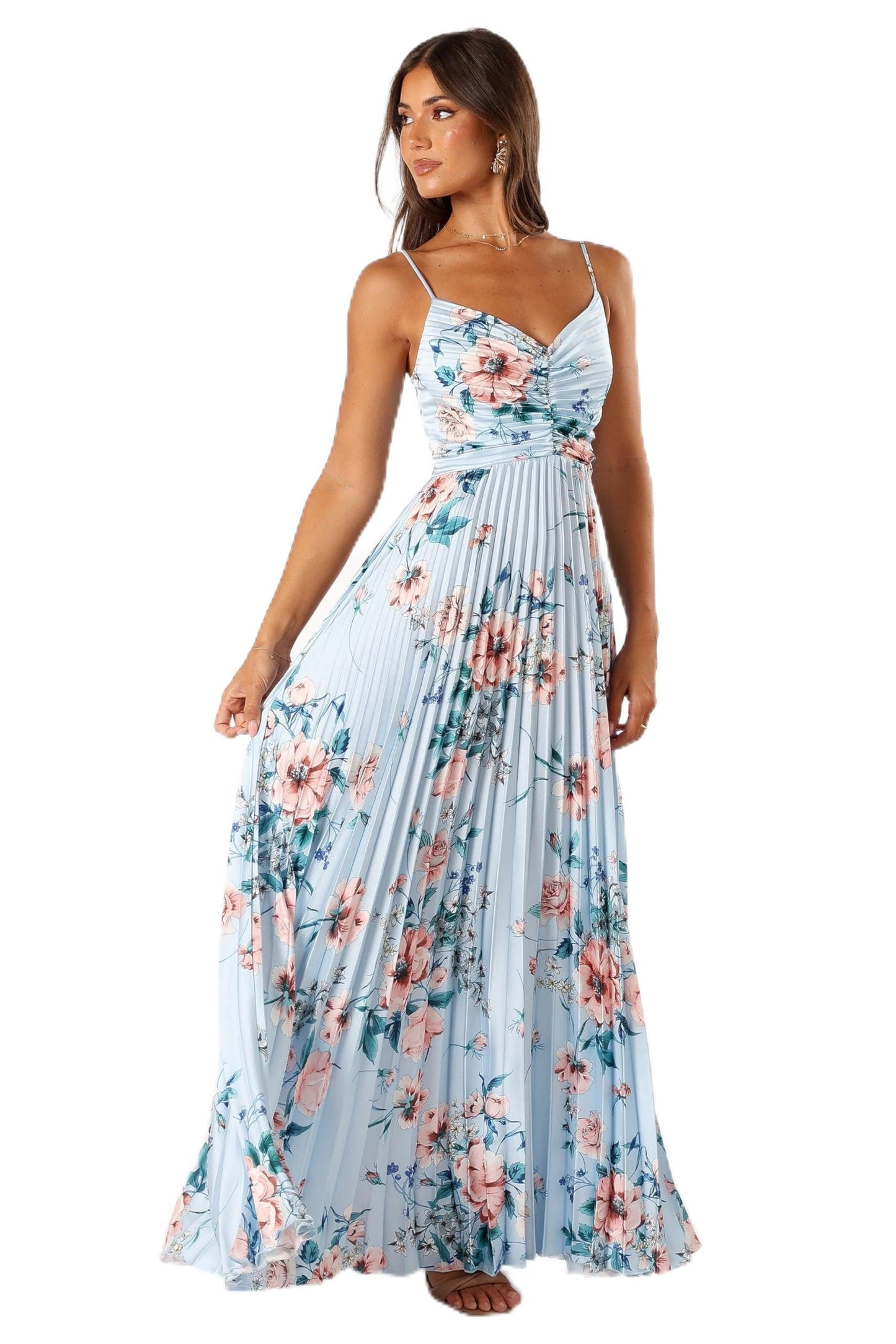 Petal & Pup Women's Naira Pleated Maxi Dress