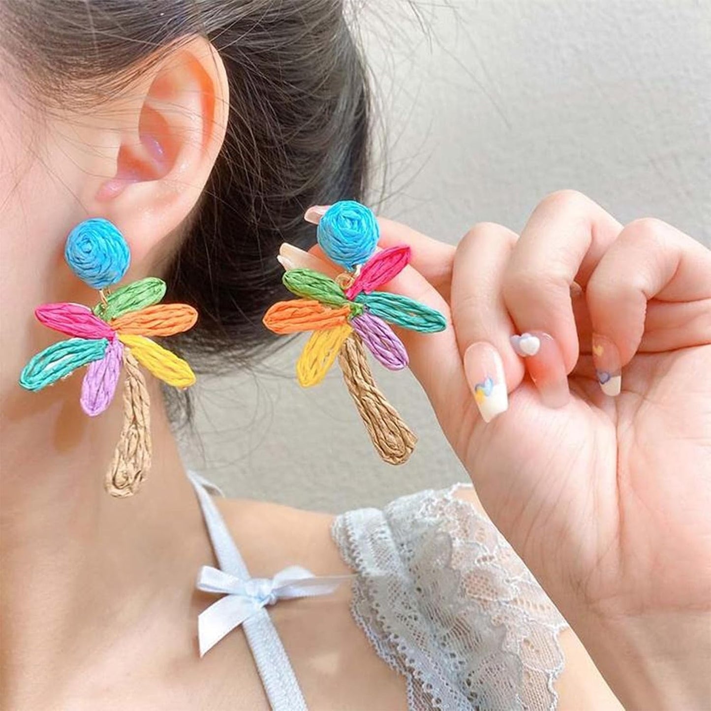 Colorful Asymmetrical Earring Candy Color Earrings Statement Dangle Fun Earring Long Aesthetic Acrylic Jewelry for Women
