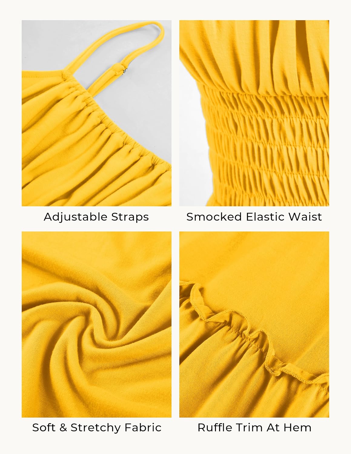 GRACE KARIN Women's Summer Maxi Dresses 2026 Beach Vacation Dress | Casual, Smocked Waist, Spaghetti Strap, Sleeveless, Boho Sundress With Pockets, Trendy Fashion Outfits