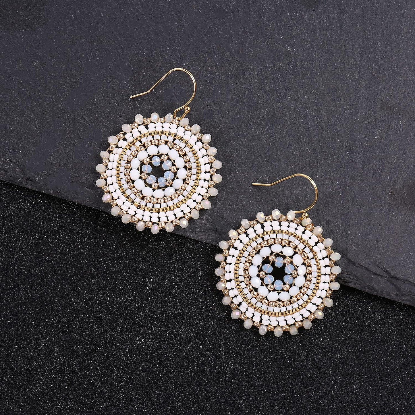 Colorful Summer Beaded Earrings For Women Crystals Glass Bead Dangle Drop Bohemia Earrings Statement Earrings For Women